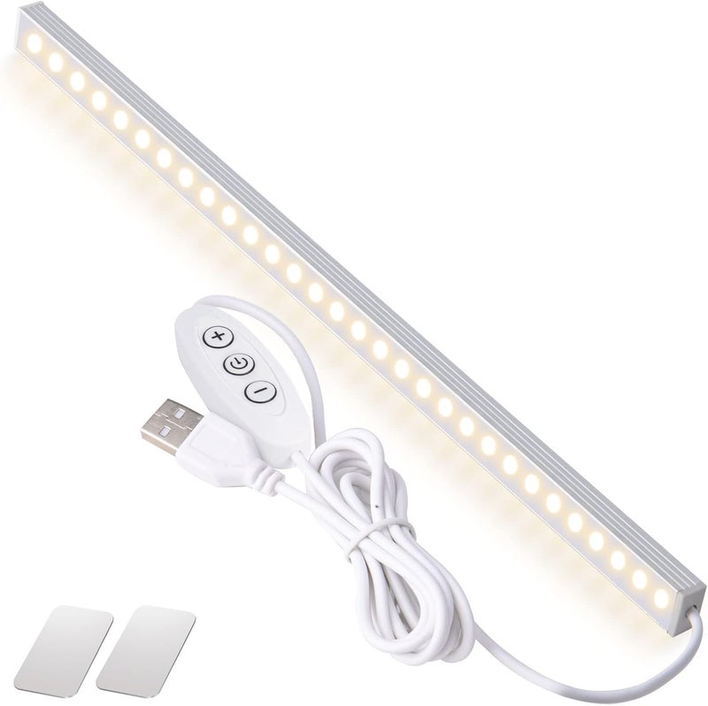 DWEPTU USB Powered Under Cabinet Lighting, 12" Tool-Free Mount Dimmable LED Strip for Pantry & Workspace - Image 1